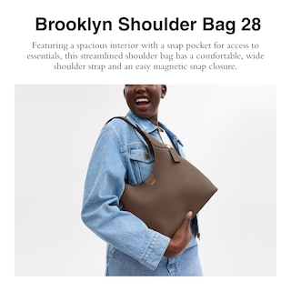 Foto 2 | Foto 2 | Bolsa Bandolera Coach Brooklyn 28 Dark Stone para Mujer - Venta Internacional
