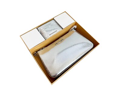 Foto 3 | Foto 3 | Bolsa Michael Kors Medium Pouch And Card Case Gift Set 35f4sgzd6m Color Plateado