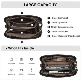 Foto 5 | Foto 5 | Bolso De Hombro Kattee De Piel Con Forma De Cubo Negro Para Mujer - Venta Internacional.