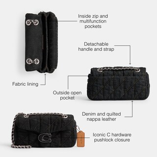 Foto 3 | Foto 3 | Bandolera Coach Tabby 20 En Denim Negro Y Piel - Venta Internacional.