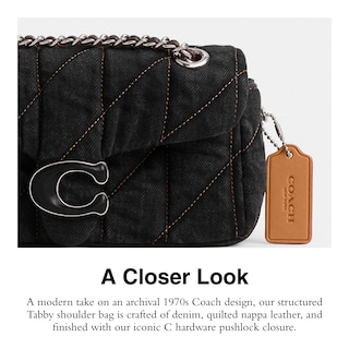 Foto 4 | Foto 4 | Bandolera Coach Tabby 20 En Denim Negro Y Piel - Venta Internacional.