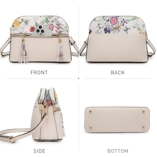 Foto 3 | Foto 3 | Bandolera Dasein Para Mujer, Borla, Bolsillo Con Cremallera, Flor Blanca - Venta Internacional.