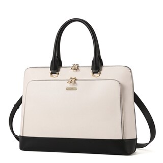 Foto 1 | Foto 1 | Maletín Cluci De Piel Para Portátil De 15.6 Pulgadas, Color Beige-negro - Venta Internacional.