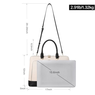 Foto 3 | Foto 3 | Maletín Cluci De Piel Para Portátil De 15.6 Pulgadas, Color Beige-negro - Venta Internacional.