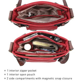 Foto 5 | Foto 5 | Bandolera Dasein Top Con Cinturón Para Mujer, Piel Suave, Color Rojo - Venta Internacional.