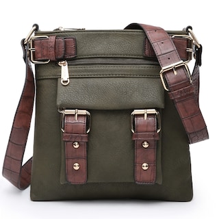 Foto 1 | Foto 1 | Bandolera Dasein Top De Piel Suave Con Cinturón, Color Verde Militar - Venta Internacional.