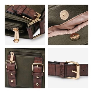 Foto 6 | Foto 6 | Bandolera Dasein Top De Piel Suave Con Cinturón, Color Verde Militar - Venta Internacional.
