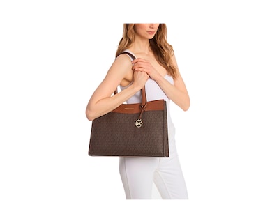 Foto 3 | Foto 3 | Bolsa Michael Kors Jet Set Large Signature Logo Tote Bag 35f4gtvt9b Color Café