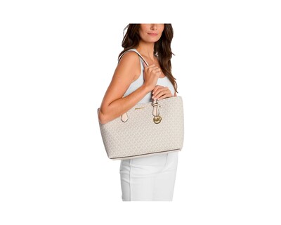 Foto 3 | Foto 3 | Bolsa Michael Kors Jet Set Large Signature Logo Tote Bag 35s4g6ht9b Color Blanco