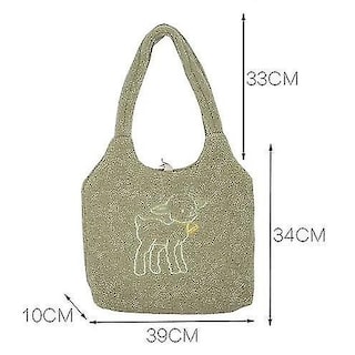 Foto 2 | Foto 2 | Bolso Huoguo De Felpa Otoñal Tela Cálida Verde Para Mujer - Venta Internacional.