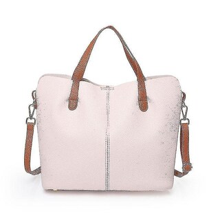 Foto 2 | Foto 2 | Bolso De Mano Huoguo Para Mujer Piel Suave Hombro Beige Y Blanco - Venta Internacional.