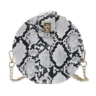Foto 1 | Foto 1 | Bolso De Mano Huoguo Retro Con Cadena Serpentina Redonda De Piel Sintética - Venta Internacional.