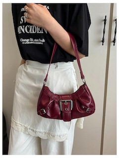 Foto 5 | Foto 5 | Bolso Verdusa Y2k Monedero Goth Hebilla Punk Hobo Burgundy - Venta Internacional.
