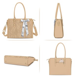 Foto 6 | Foto 6 | Bolsa Mosiso De Piel Sintética Para Portátil 15.6 A 16 Pulgadas Para Mujer Color Albaricoque - Venta Internacional.