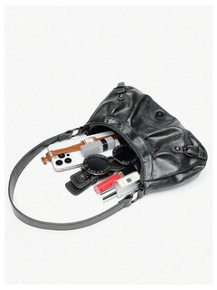 Foto 4 | Foto 4 | Bolso Verdusa Y2k Monedero Goth Hebilla Punk Hobo Gris Oscuro - Venta Internacional.