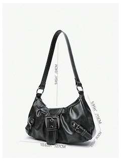 Foto 6 | Foto 6 | Bolso Verdusa Y2k Monedero Goth Hebilla Punk Hobo Gris Oscuro - Venta Internacional.