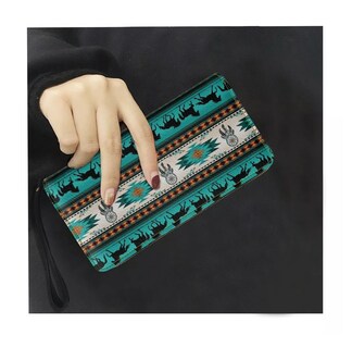 Foto 2 | Foto 2 | Monedero de Piel Belug con Diseño de Caballo Azteca color Azul