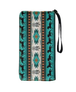 Foto 5 | Foto 5 | Monedero de Piel Belug con Diseño de Caballo Azteca color Azul