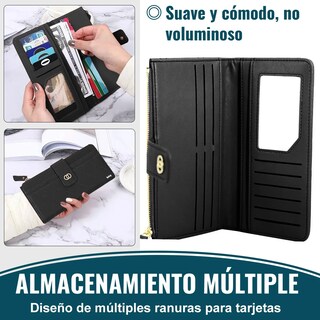 Foto 4 | Foto 4 | Cartera Belug Larga De Cuero Para Mujer Negro