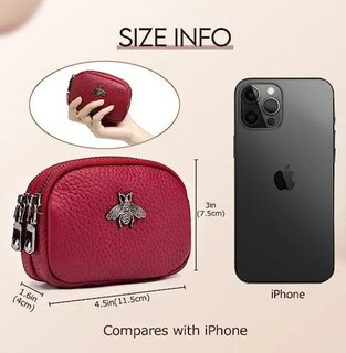 Foto 4 | Foto 4 | Monedero Xtellar De Cuero Para Mujer Con Decoración De Abeja Y Doble Bolsillo