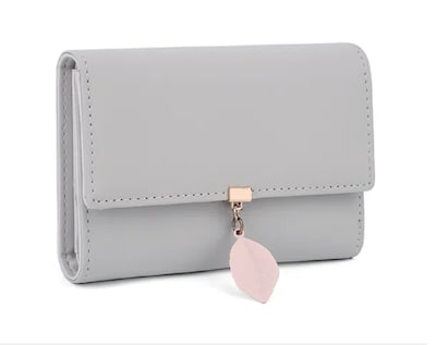 Foto 1 | Foto 1 | Cartera Mediana de Cuero Sintético Malubero con Detalle de Hoja Gris