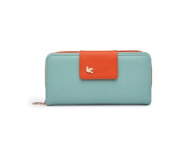 Foto 1 | Foto 1 | Cartera de Cuero Sintética Malubero color Verde/Anaranjado