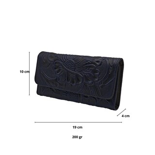 Foto 6 | Foto 6 | Cartera En Piel Vacuno Cincelada Fana Fanny Azul Marino