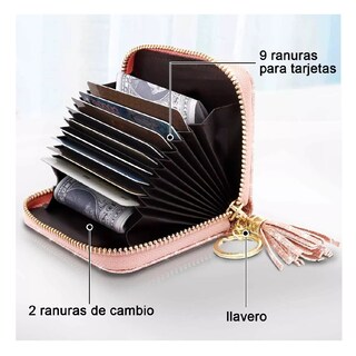Foto 2 | Foto 2 | Cartera De Tarjeta De Crédito Carteras Con Tarjetero Rfid Rosa Brillante