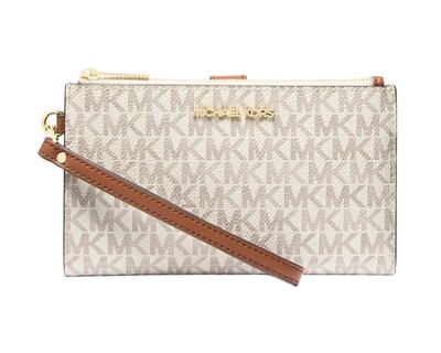 Foto 1 | Foto 1 | Cartera Michael Kors Jet Set Travel Logo Double Zip Wristlet 35f8gtvw0b Beige