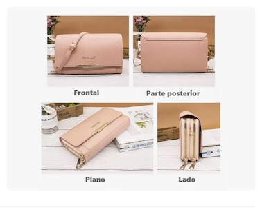 Foto 4 | Foto 4 | Cartera Bolsa Mujer Hombro Correa Billetera Gran Capacidad Rosa Xtellar