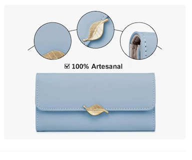 Foto 2 | Foto 2 | Cartera Para Mujer Gran Capacidad Billetera Con Tarjetero Azul Xtellar