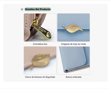 Foto 3 | Foto 3 | Cartera Para Mujer Gran Capacidad Billetera Con Tarjetero Azul Xtellar