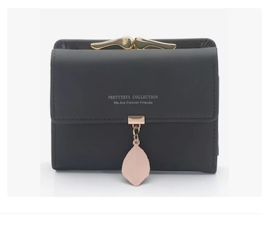 Foto 1 | Foto 1 | Cartera Corta De Cuero Pu Con Hoja / Hebilla Para Mujer Gris Xtellar