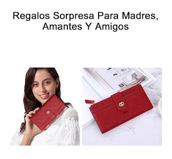 Foto 4 | Foto 4 | Cartera Larga De Cuero Para Mujer, Belug Rojo
