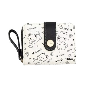 Foto 1 | Foto 1 | Cartera De Gran Capacidad Para Mujer Belug Blanco Con Negro Gatos
