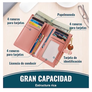 Foto 2 | Foto 2 | Cartera Con Tarjetero Para Mujer Belug, Rosa Claro