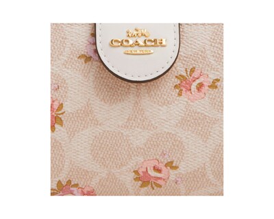 Foto 3 | Foto 3 | Cartera Coach Medium Corner Zip Wallet Signature Canvas Estampado Flores Car13 Color Beige