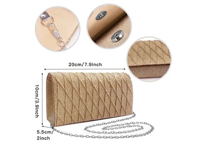 Foto 3 | Foto 3 | Bolso De Mano Elegante Xtellar Para Eventos Especiales Con Exclusiva Cadena Dorada