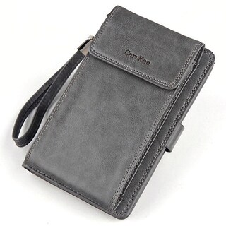 Foto 1 | Foto 1 | Cartera Huoguo Multifuncional De Longitud Media Gris Suave Con Correa - Venta Internacional.