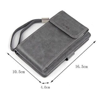 Foto 5 | Foto 5 | Cartera Huoguo Multifuncional De Longitud Media Gris Suave Con Correa - Venta Internacional.