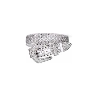 Foto 4 | Foto 4 | Cinturón de Cuero Lab.G Blanco con Tachuelas de Diamantes Talla 135