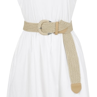 Foto 4 | Foto 4 | Cinturón Allegra K Woven Wide Trenzado Beige Para Mujer - Venta Internacional.