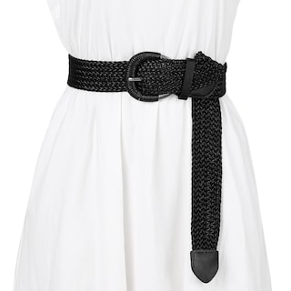 Foto 4 | Foto 4 | Cinturón Allegra K Woven Wide Trenzado Negro Para Mujer - Venta Internacional.