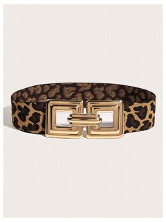 Foto 2 | Foto 2 | Cinturón Florns Vintage Con Hebilla Cuadrada De Leopardo Marrón Para Mujer - Venta Internacional.