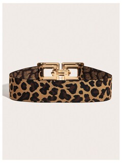 Foto 3 | Foto 3 | Cinturón Florns Vintage Con Hebilla Cuadrada De Leopardo Marrón Para Mujer - Venta Internacional.