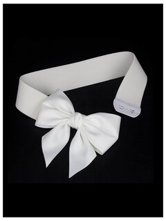 Foto 2 | Foto 2 | Cinturón Verdusa Con Lazo Ancho Con Nudo, Elástico, Blanco Para Mujer - Venta Internacional.
