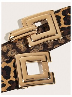 Foto 4 | Foto 4 | Cinturón Elástico Vintage Con Estampado De Leopardo Para Mujer, De Belt Floerns, Color Marrón - Venta Internacional.