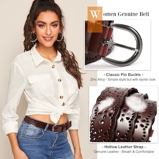 Foto 2 | Foto 2 | Cinturón De Cuero Xzqtive Para Mujer, Talla Grande, Para Jeans, Vestidos Y Pantalones - Venta Internacional.