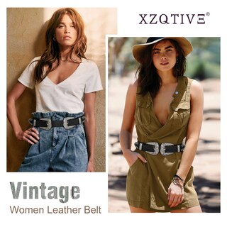 Foto 5 | Foto 5 | Cinturón Xzqtive Para Mujer, Estilo Vintage, Estilo Western, Retro, Piel Negra - Venta Internacional.