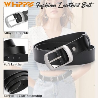 Foto 3 | Foto 3 | Cinturón De Piel Whippy Para Mujer, Pantalones Vaqueros Con Hebilla, Color Negro - Venta Internacional.